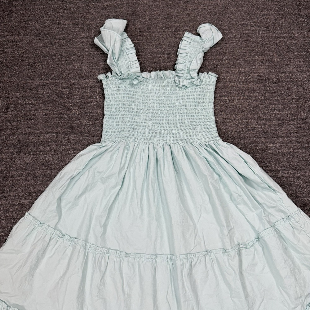 Hill House Home The Ellie Nap Dress XS Green Smocked Tiered Flutter Sleeve Midi - Picture 3 of 10